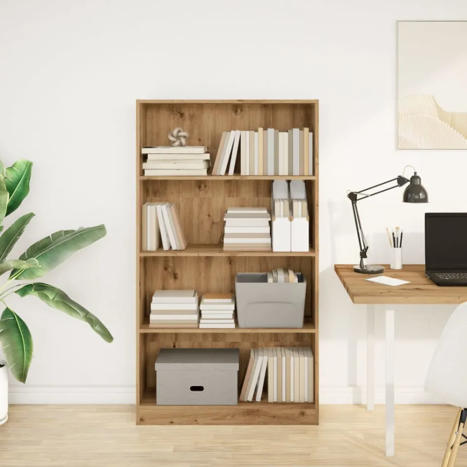 vidaXL Boekenkast 80x24x143 cm bewerkt hout artisanaal eikenkleurig, foto 2