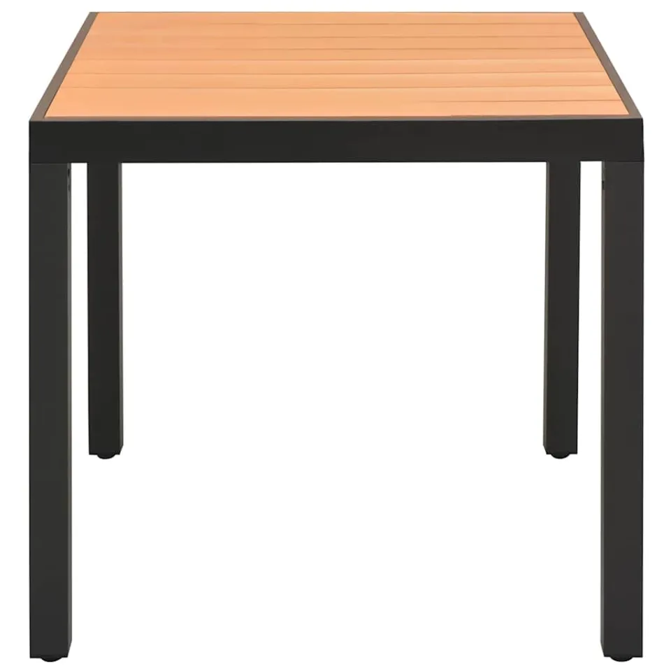vidaXL Tuintafel 80x80x74 cm aluminium en HKC bruin, foto 2