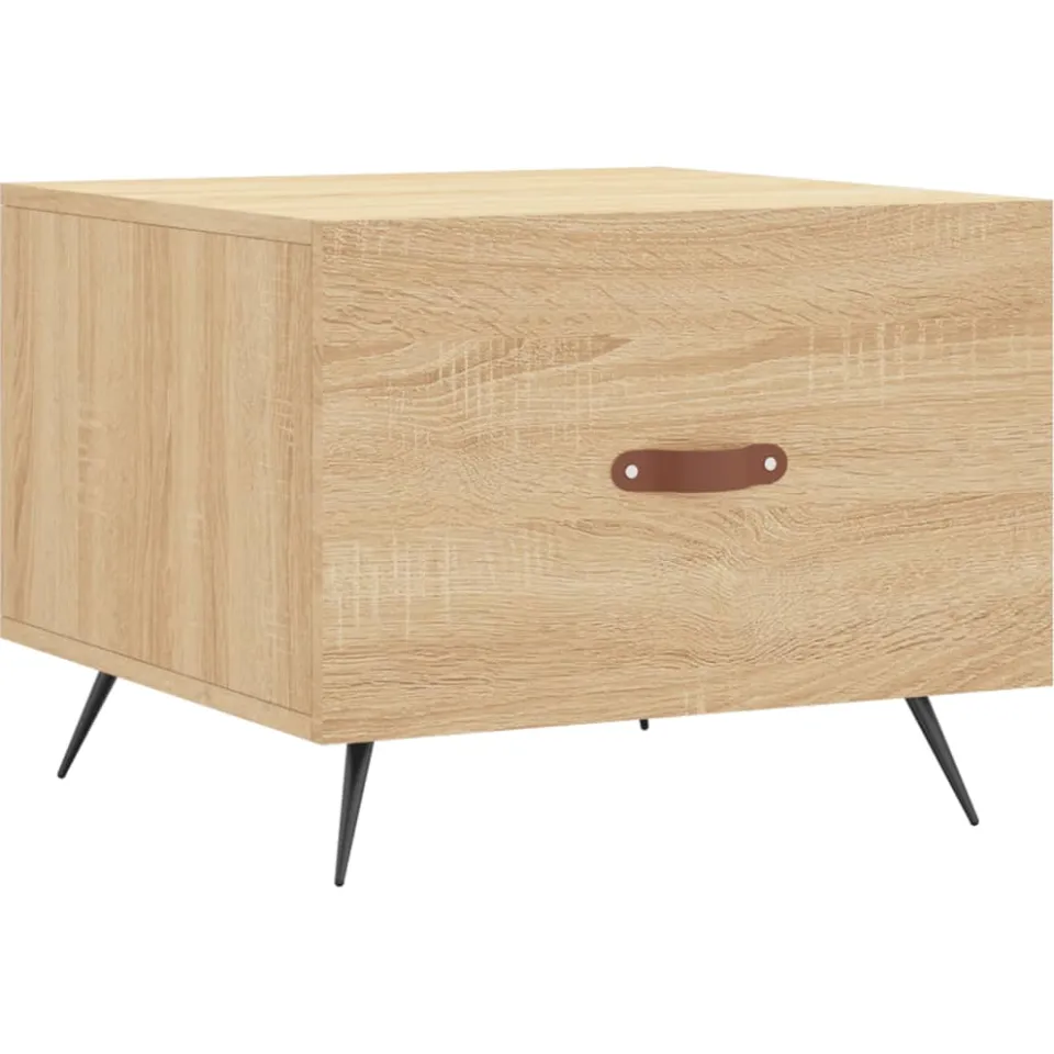vidaXL Salontafel 50x50x35 cm bewerkt hout sonoma eikenkleurig Bruin