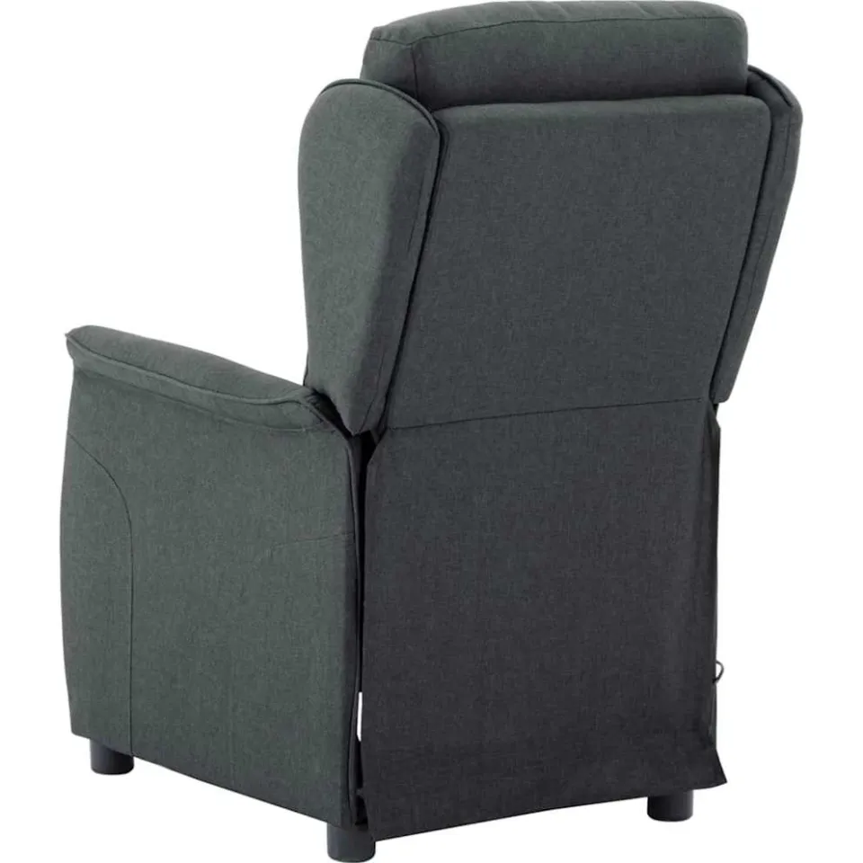vidaXL Massagestoel Donkergrijs 93.5 x 67.5 x 101.5 cm Stof grijs, foto 3
