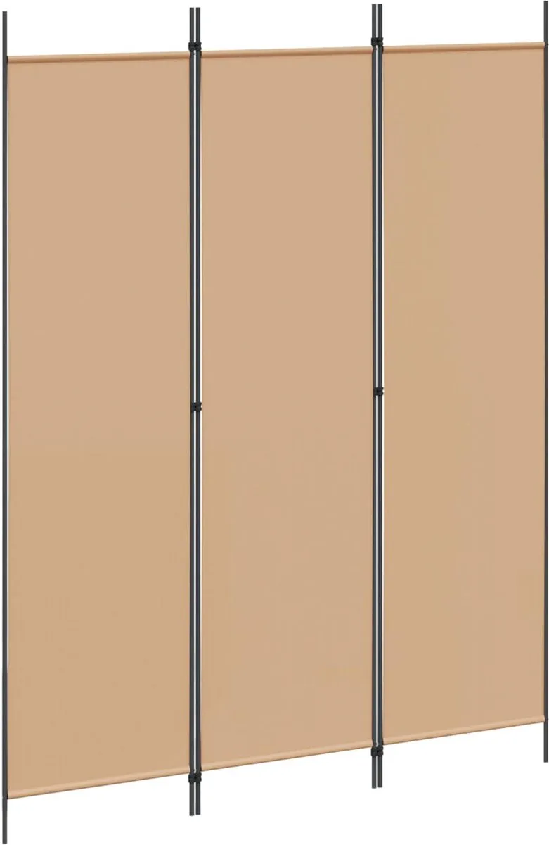 vidaXL 3-Panel Room Divider Beige 150 x 200 cm Stof