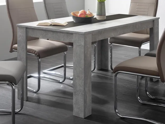 Mobistoxx NICKY rechthoekige eettafel beton-wit