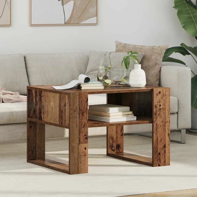 vidaXL Salontafel Oudhout 66 x 53 x 45 cm Bewerkt hout Bruin