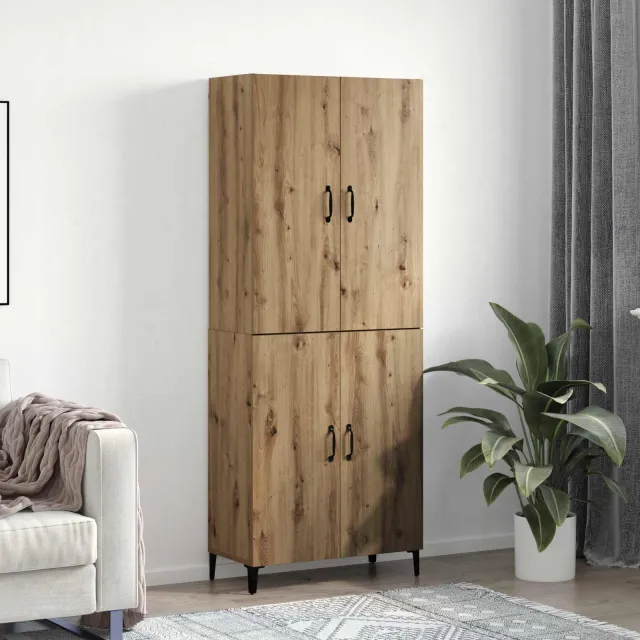 vidaXL Hoge kast 2 st Artisan Eiken 69,5 x 34 x 180 cm Bewerkt hout, foto 2