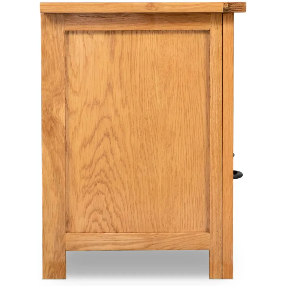 vidaXL Tv-meubel 90x35x48 cm massief eikenhout, foto 4