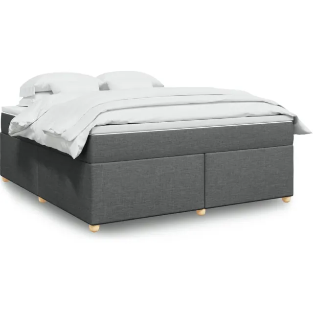 vidaXL Boxspring met matras stof donkergrijs 180x200 cm grijs