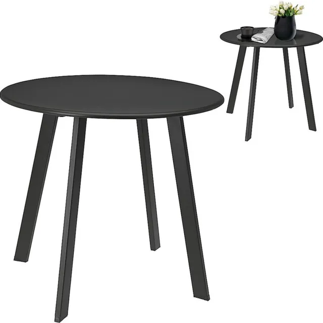 vilde Balkontafel Metaal Grijs Rond 50x45 cm - Tafel voor Balkon - Hangtafel