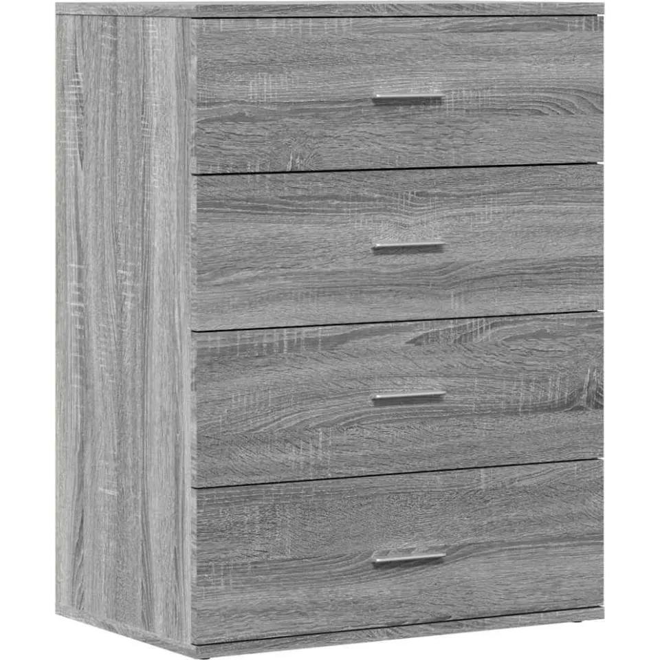 vidaXL Dressoir 60x39x80 cm bewerkt hout grijs sonoma
