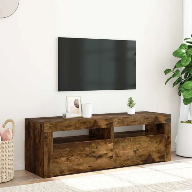 vidaXL Tv-meubel met LED-verlichting 120x35x40 cm sonoma eikenkleurig Bruin