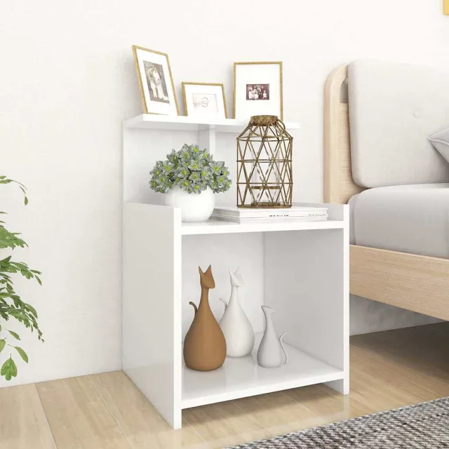 vidaXL Nachtkastjes 2 st 40x35x60 cm bewerkt hout wit, foto 2