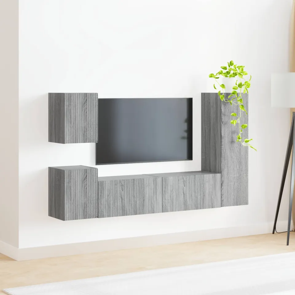 vidaXL Tv-meubelset 4 st 30 x 31 x 100 cm Grijs Sonoma, foto 3