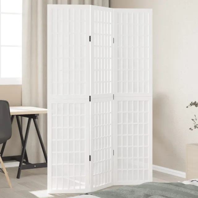 vidaXL Kamerscherm met 3 panelen massief paulowniahout wit, foto 2