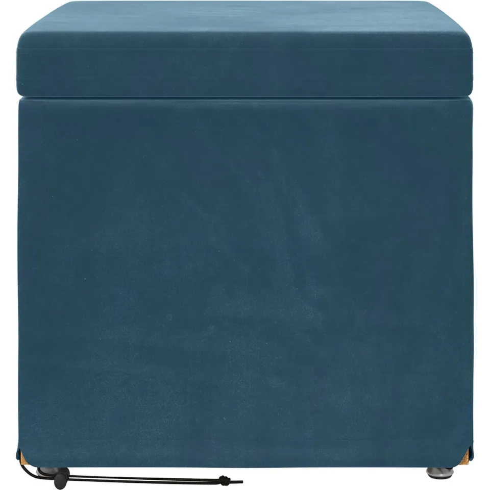 vidaXL Kruk Blauw 41 x 41 x 40 cm Velvet en Gefabriceerd Hout, foto 4