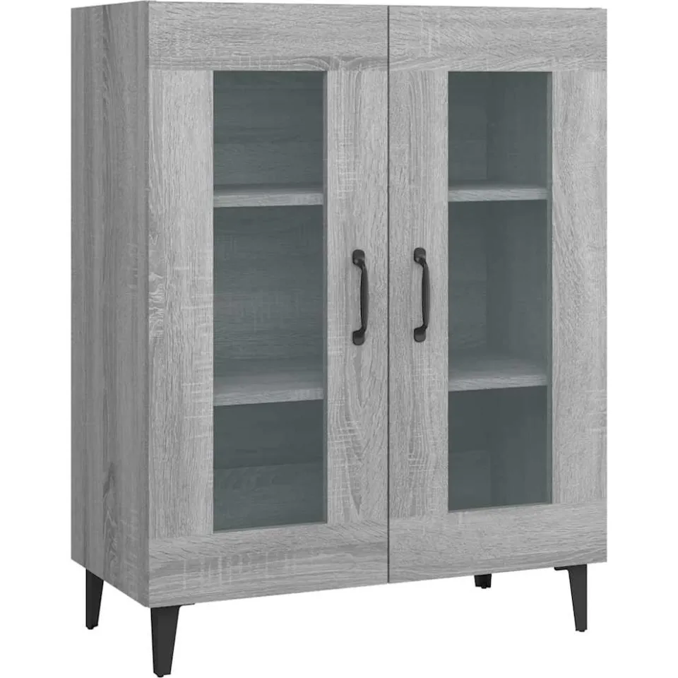 vidaXL Dressoir 69,5x34x90 cm bewerkt hout grijs sonoma eikenkleurig