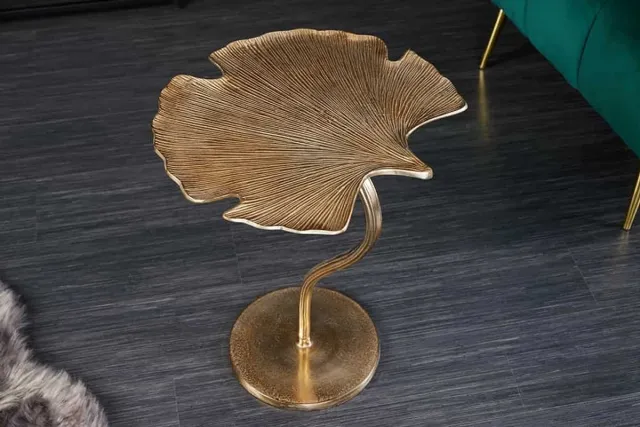 Invicta Interior Decoratieve bijzettafel GINKGO LEAF 45cm goud handgemaakt metaal - 41789 Zie omschrijving