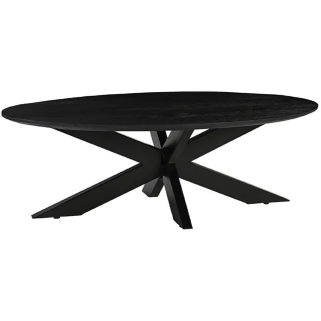 LABEL51 James Salontafel - Zwart - Hout - 130 cm - Ovaal