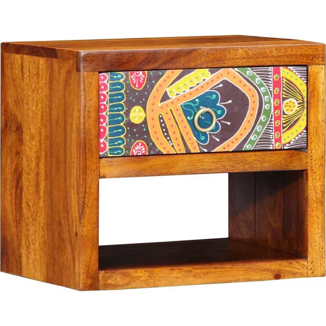 vidaXL Nachtkastje met lade Bruin 40 x 35 x 35 cm Massief Acaciahout