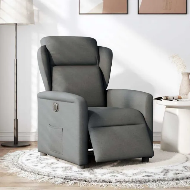 vidaXL Fauteuil elektrisch verstelbaar stof donkergrijs grijs