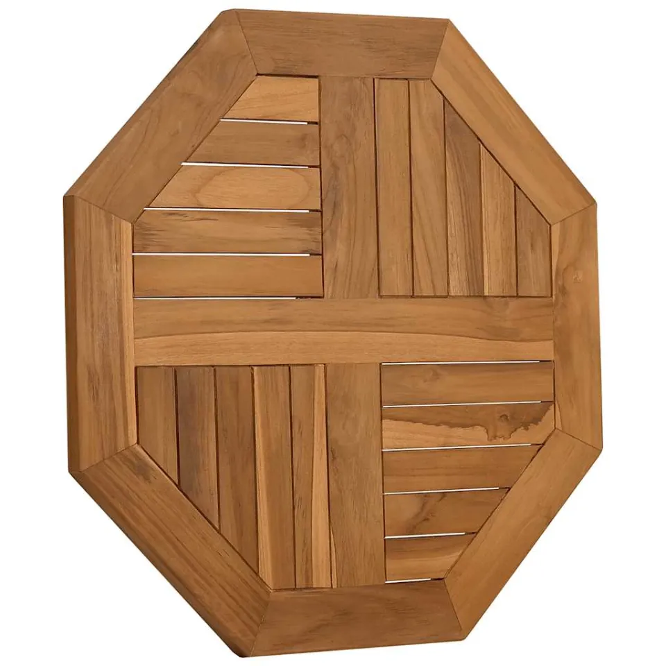 vidaXL Tafelblad achthoekig 60x60x2,5 cm massief teakhout Bruin