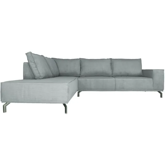 Home67 Hoekbank Ron Steel 149 - Links - Luxe Loungebank in Scandinavische / Hotel Chique Stijl Grijs