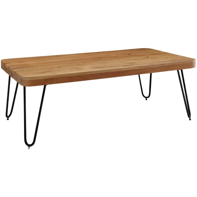 Cosmo Casa Salontafel - Massief acaciahout - Bruin - Stalen onderstel - 115 x 60 x 40 cm