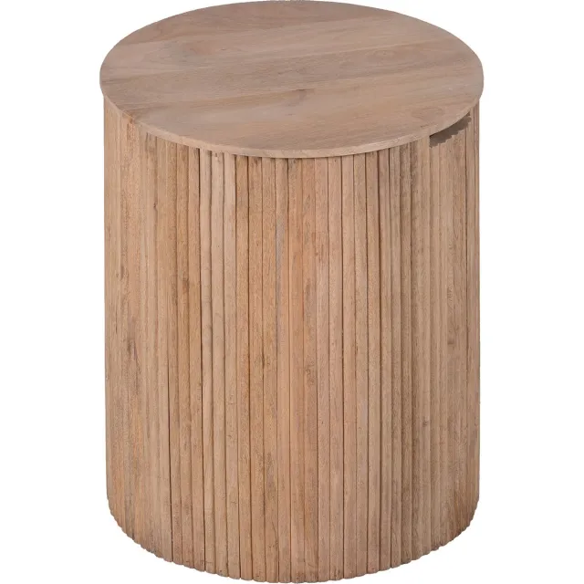 Lewis & Loft Bijzettafel Lonne - FSC® mangohout – Rond ⌀40 – Naturel