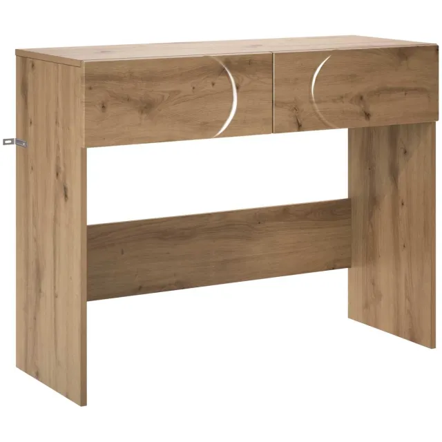 vidaXL Consoletafel - Artisanaal - eiken - 96,5 - x - 38 - x - 75 - cm - Bewerkt - hout Artisan eiken