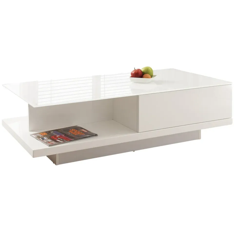 salontafel Caminha hoogglans wit, foto 3