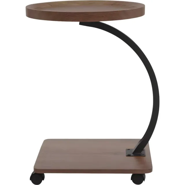 Happiq Bijzettafel- Voor Woonkamer / Sofa - C-vormige - Metaal / Hout
