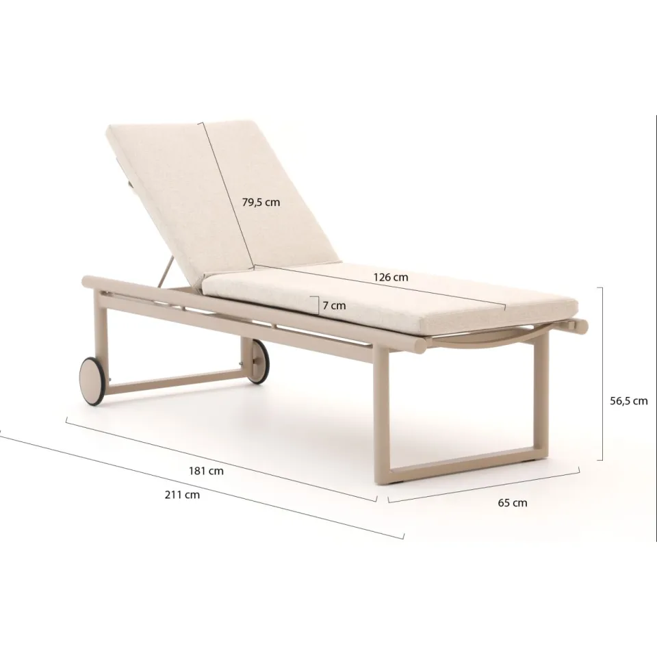 Tierra Outdoor Oasis ligbed met wiel verstelbaar taupe, foto 2