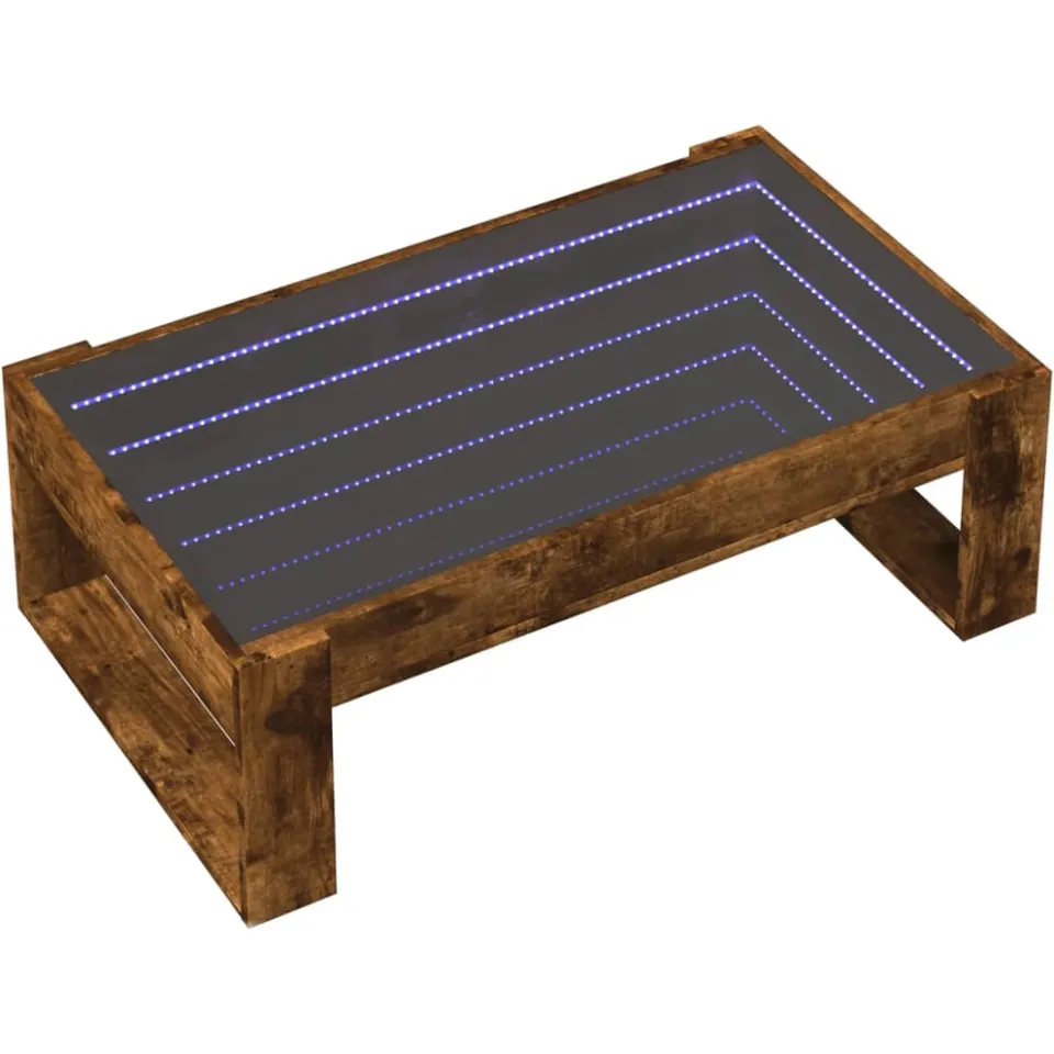 vidaXL Salontafel met Infinity LED 90x53x30 cm gerookt eikenkleurig Bruin