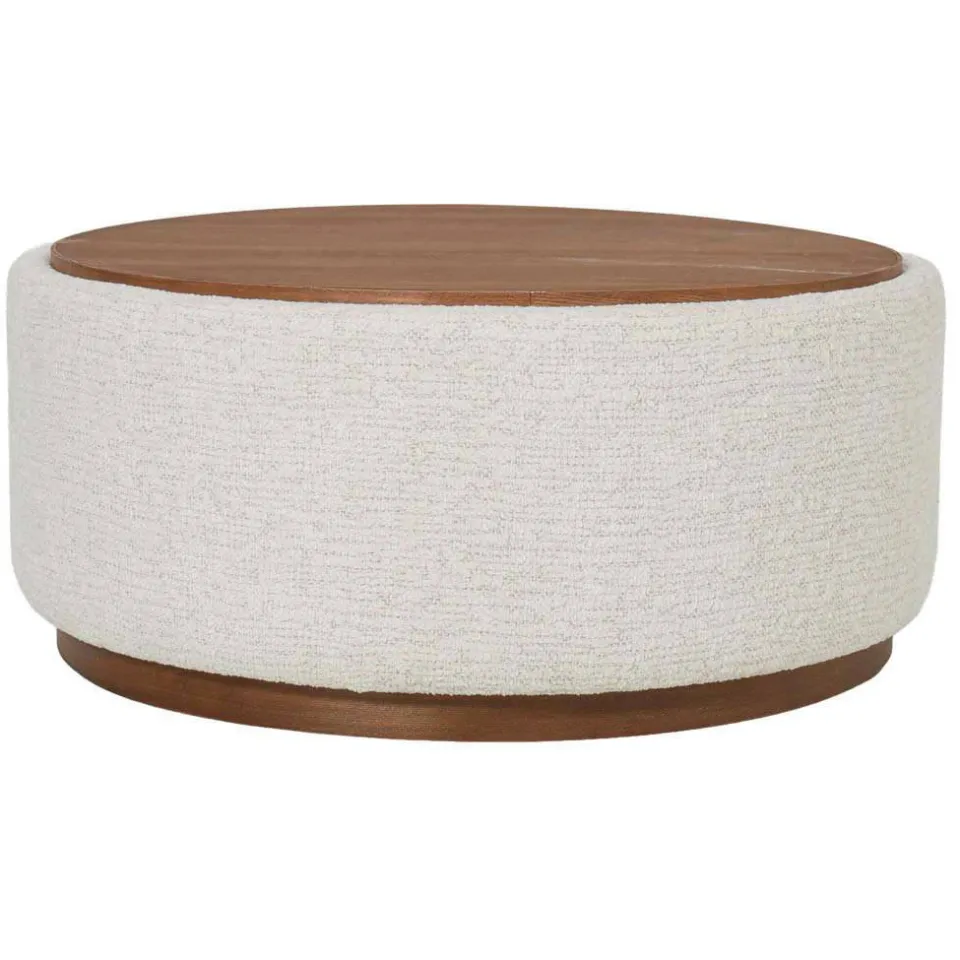 Giga Meubel Salontafel Marcia - Rond Beige/Walnoot - Incl. Opbergruimte - Ø83cm, foto 4
