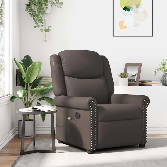 vidaXL Massagestoel - verstelbaar - glanzend - kunstleer - bruin glanzend bruin