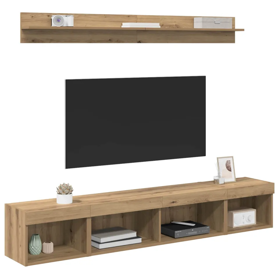 vidaXL TV Wandkast Set 5 st Artisan Eiken Bewerkt hout, foto 3