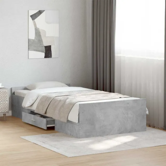 vidaXL Bedframe met opslag Sonoma Eiken 80 x 200 cm Bewerkt hout Bruin