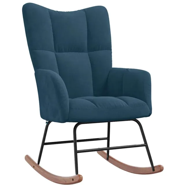 vidaXL Schommelstoel - fluweel - blauw