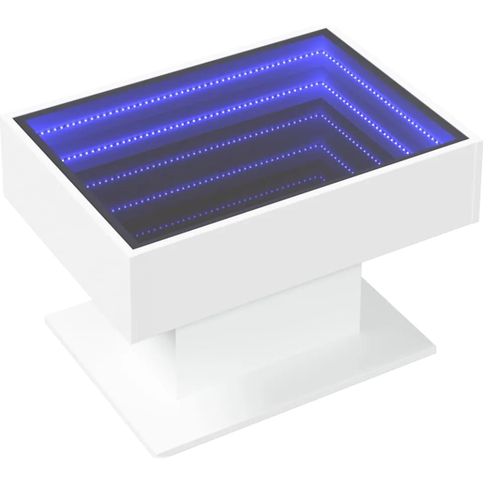 vidaXL Salontafel met LED 70x50x45 cm bewerkt hout wit, foto 4