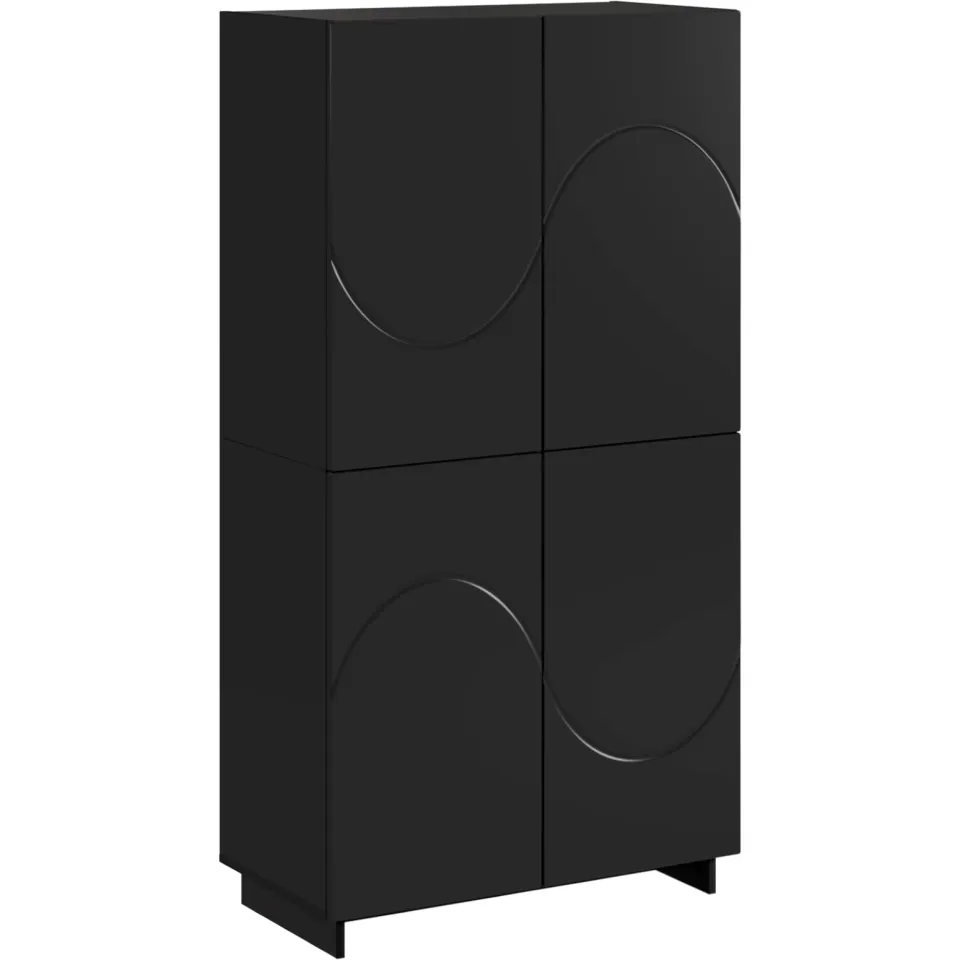 vidaXL Hoge kast Zwart 79 x 41 x 151 cm Bewerkt hout, foto 3