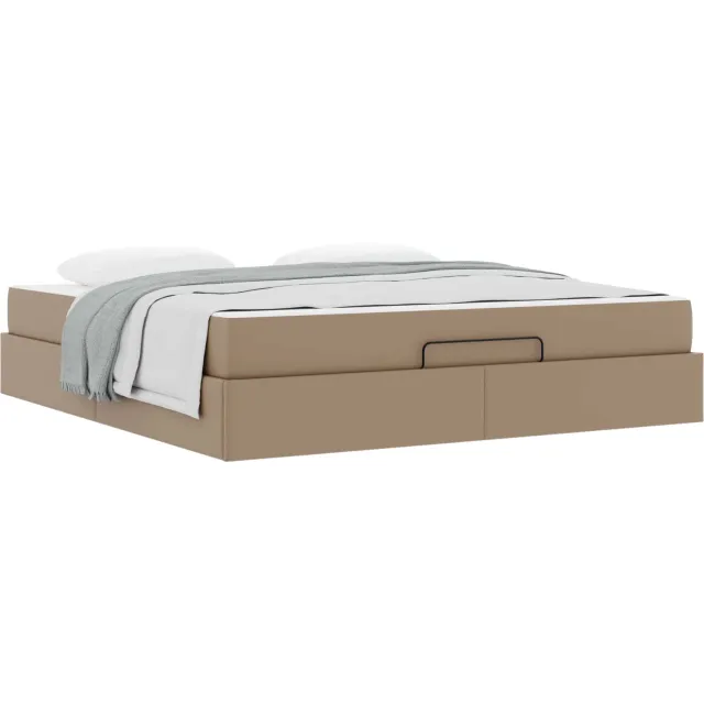 vidaXL Bedframe met matras Anders 2 st Tan PVC