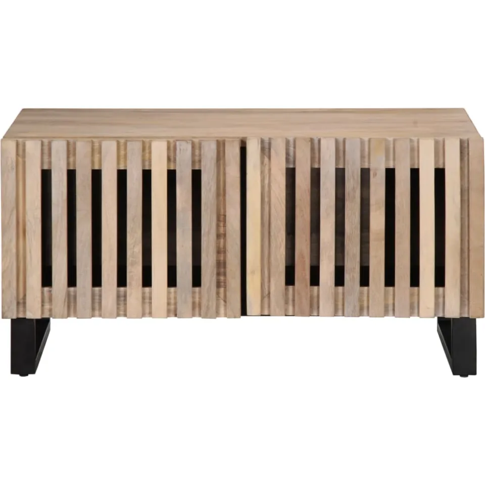 vidaXL Salontafel 80x51x40 cm massief mangohout wit, foto 2