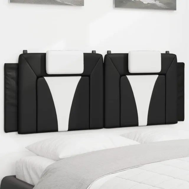 vidaXL Hoofdbordkussen "Viana" 137 cm kunstleer zwart en wit