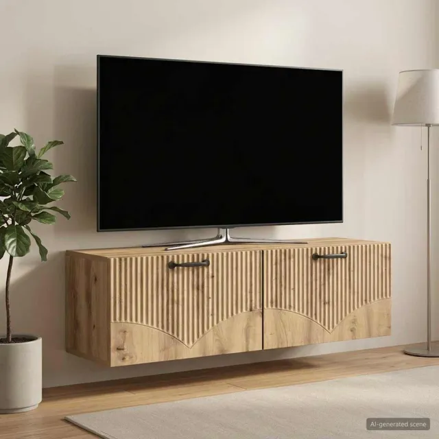 vidaXL Wandbeugel TV-kast 98 x 31 x 30 cm Artisanaal eiken Bruin
