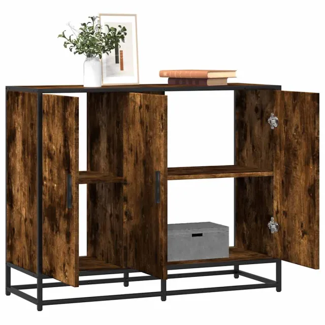 vidaXL Dressoir 94x35x76 cm bewerkt hout gerookt eikenkleurig Bruin