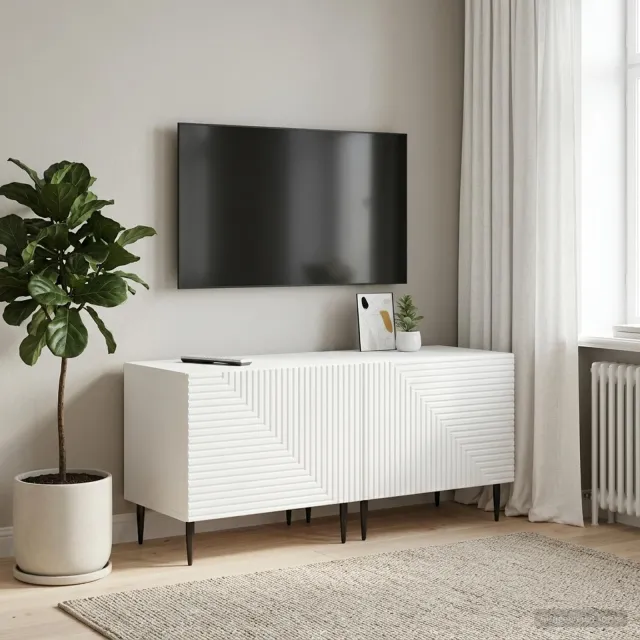 vidaXL Tv-meubel Wit Bewerkt hout