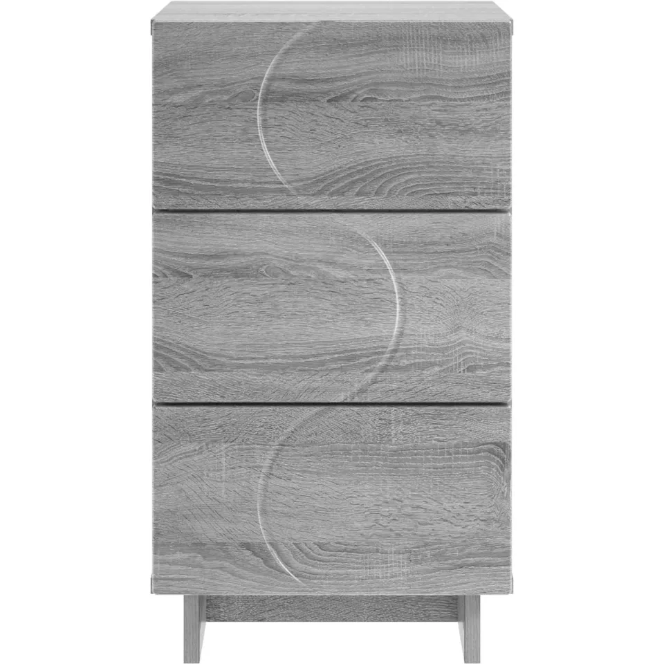 vidaXL Nachtkastje 2 st Grijs Sonoma 33,5 x 34,5 x 60 cm Bewerkt hout
