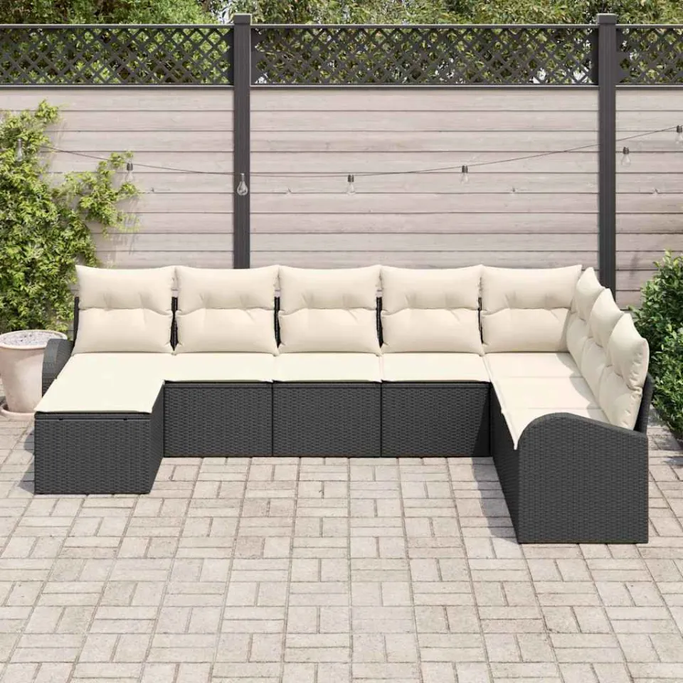 vidaXL Tuin Sofa Set 8 st Zwart [Synthetisch]: Poly Rattan, foto 3