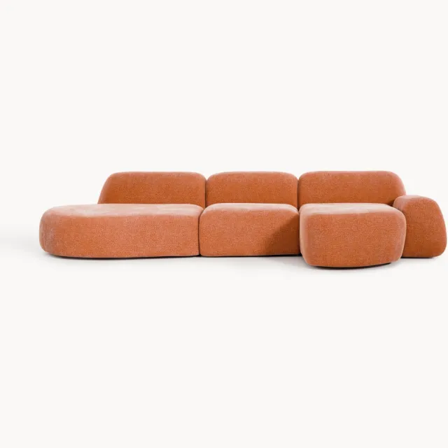 Westwing Collection Modulaire hoekbank Wolke (4-zits) terracotta