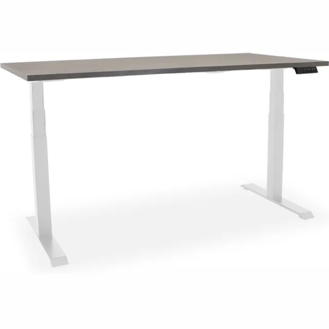 Officetopper Elektrisch zit-sta bureau Essential NPR - 160x80cm - dark oak/wit