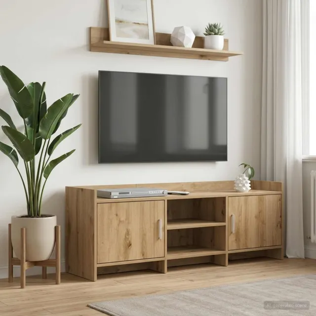 vidaXL TV-kast 130 x 33 x 47 cm Artisanaal eiken Bewerkt hout Bruin