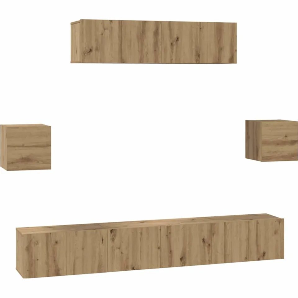 vidaXL Tv-meubelset 7 st 80 x 30 x 30 cm Artisan Eiken